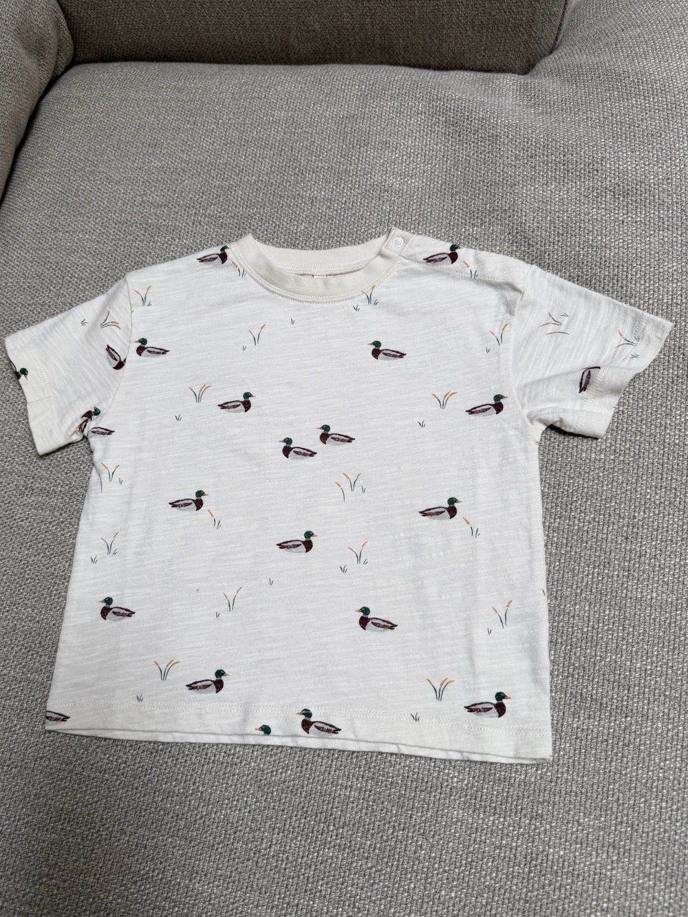 Rylee + Cru Cream Duck-Print Short Sleeve Tee